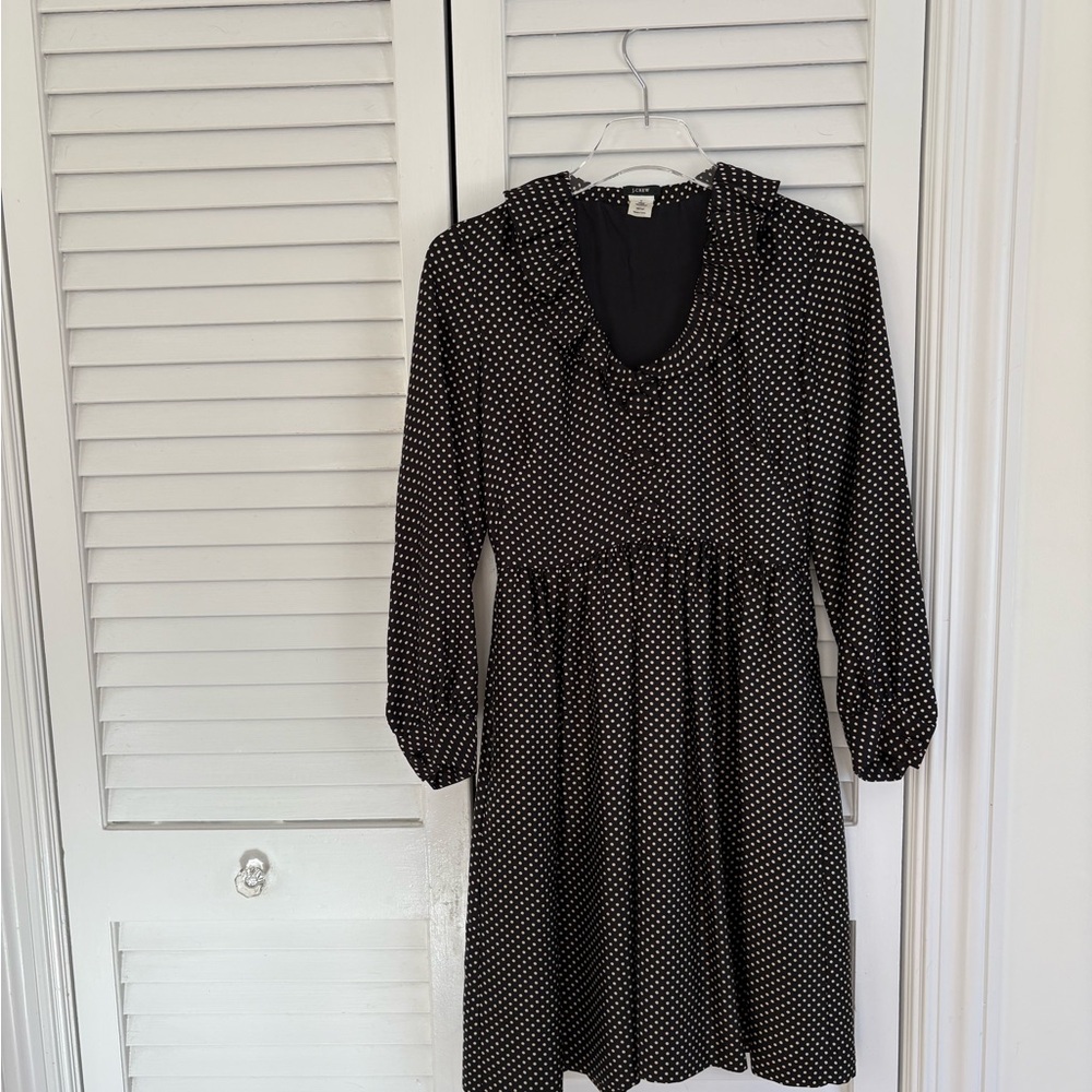 J. Crew Polka Dot Ruffle Collar Dress